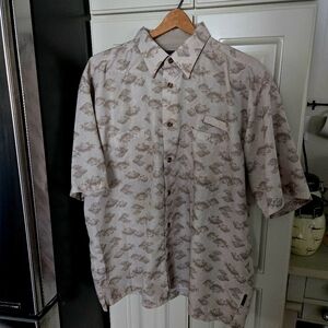 WeatherProof XXL Fish Pattern Hiking Fishing Camping Ripstop Vented Shirt